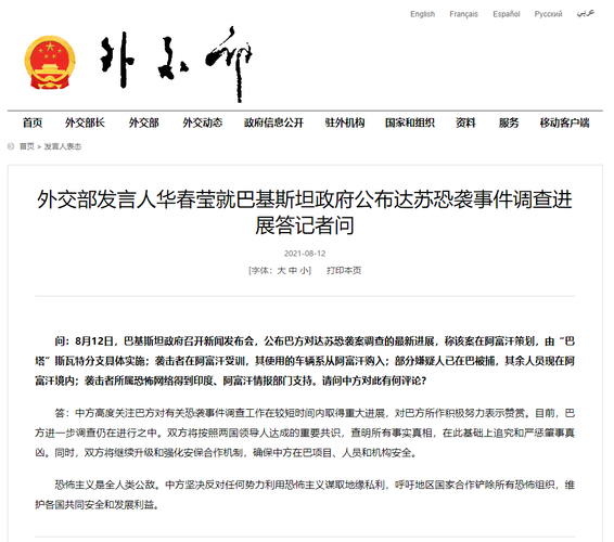 巴基斯坦外交部声明,